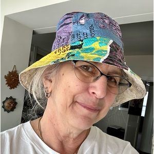 Hand Crafted Bucket Hat Reversible Upcycled